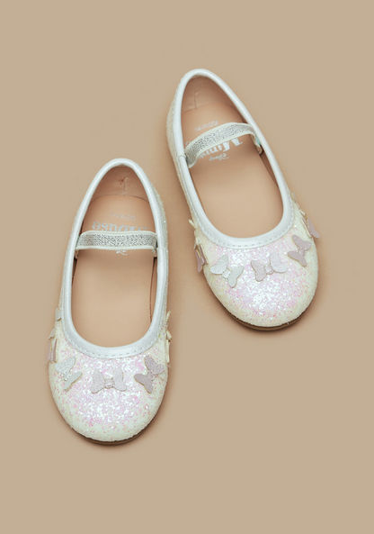Disney Minnie Mouse Glitter Textured Ballerina Shoes-Girl%27s Ballerinas-image-1
