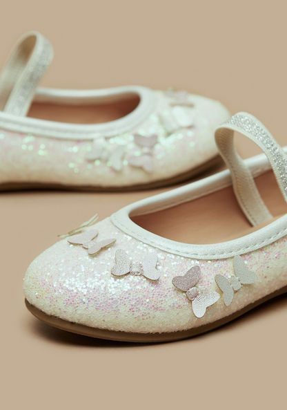 Disney Minnie Mouse Glitter Textured Ballerina Shoes-Girl%27s Ballerinas-image-3