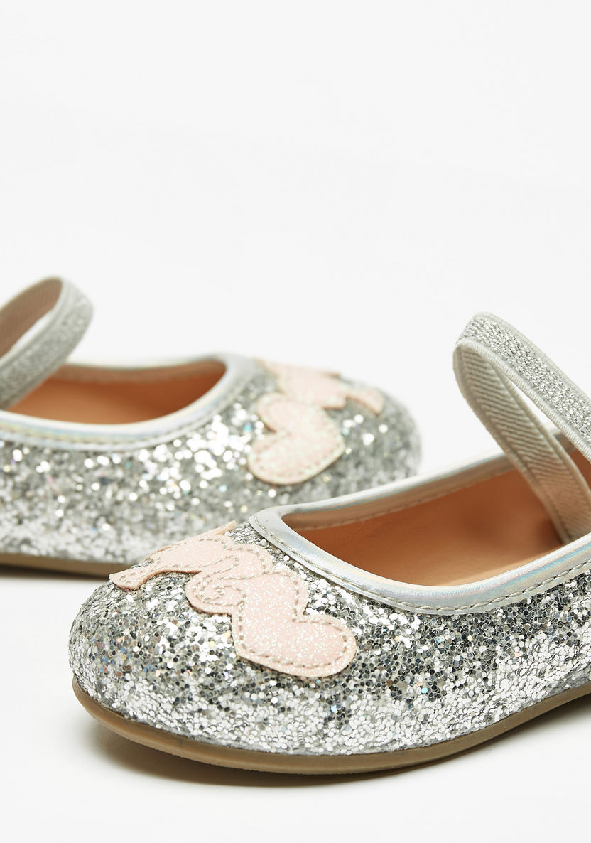Barbie Glitter Textured Ballerina Shoes with Applique Detail-Girl%27s Ballerinas-image-4