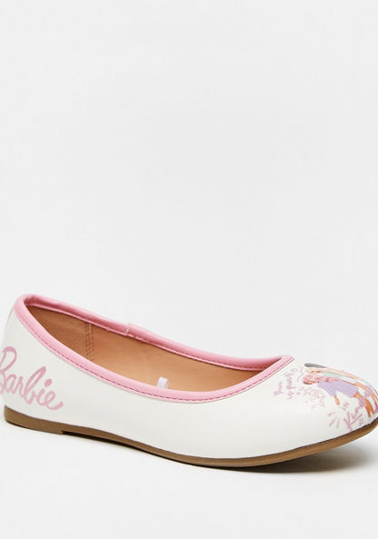 Barbie Printed Slip-On Ballerina Shoes-Girl%27s Ballerinas-image-1