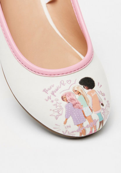 Barbie Printed Slip-On Ballerina Shoes-Girl%27s Ballerinas-image-3
