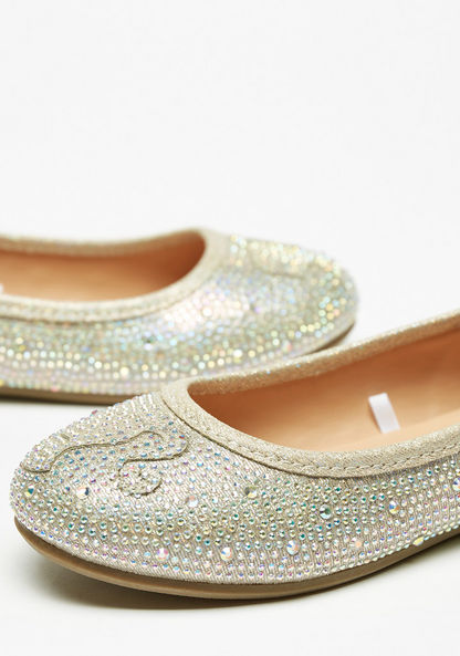 Barbie Embellished Slip-On Ballerina Shoes-Girl%27s Ballerinas-image-4