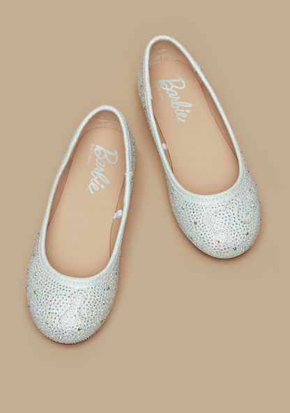 Barbie Embellished Slip-On Ballerina Shoes-Girl%27s Ballerinas-image-1
