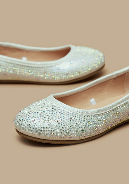 Barbie Embellished Slip-On Ballerina Shoes-Girl%27s Ballerinas-image-3