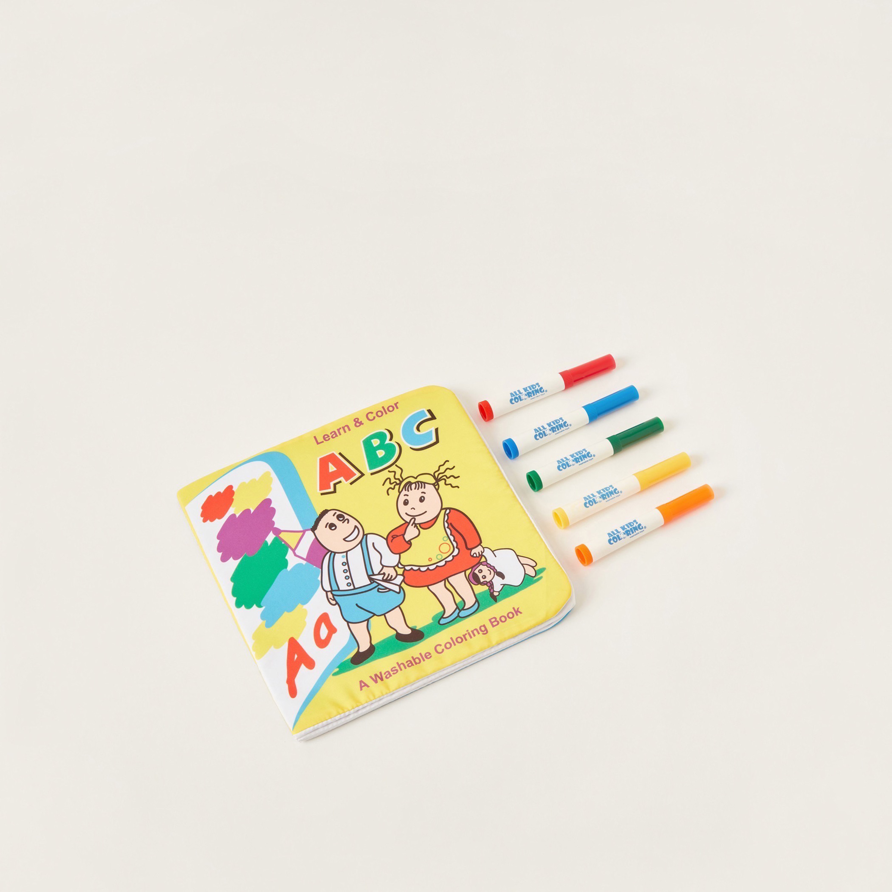 Juniors ABC Washable Colouring Book and Markers Set-school-artsandcrafts-image-1