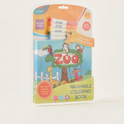 Juniors Zoo Washable Colouring Book and Markers Set