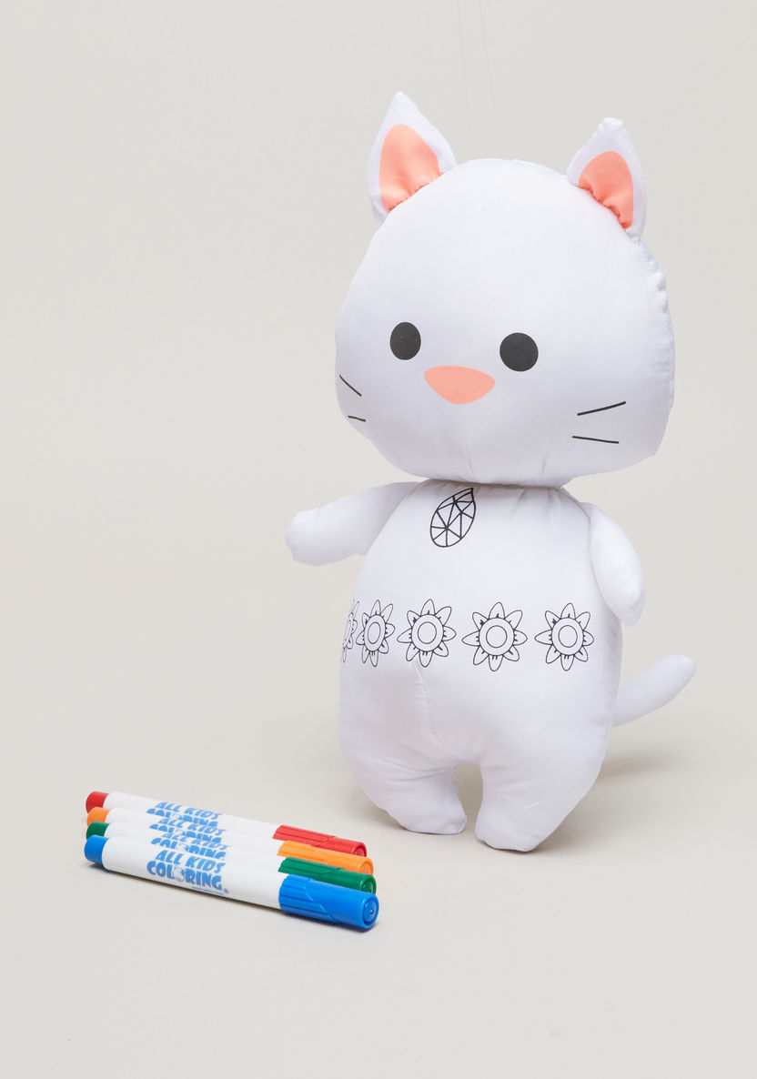 Juniors Washable Cat Puppet and Colouring Markers Set-Educational-image-1