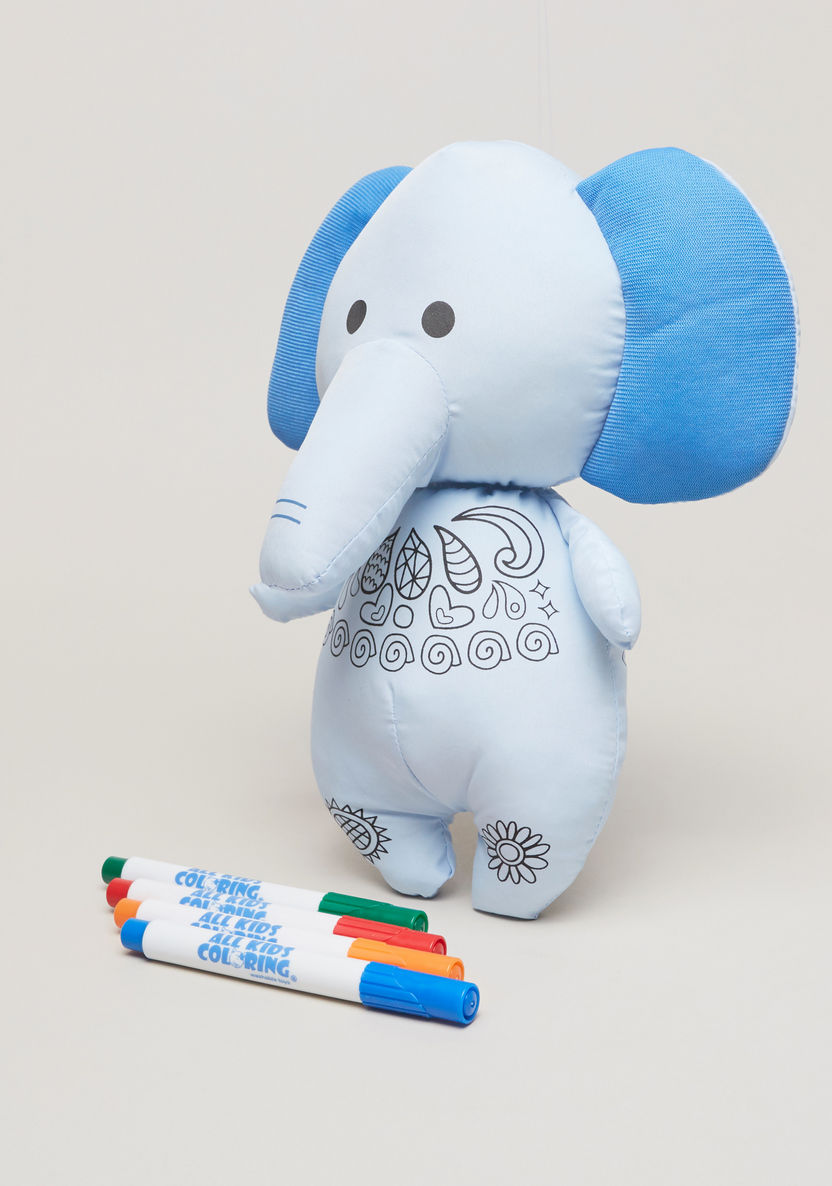 Juniors Washable Elephant Puppet and Colouring Markers Set-Gifts-image-1