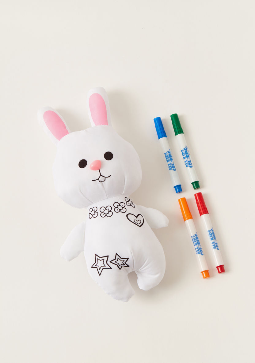 Juniors Washable Rabbit Shaped Puppet with Colouring Markers-Gifts-image-0