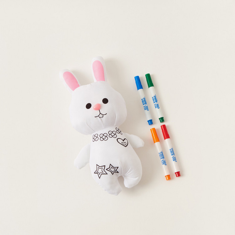 Juniors Washable Rabbit Shaped Puppet with Colouring Markers