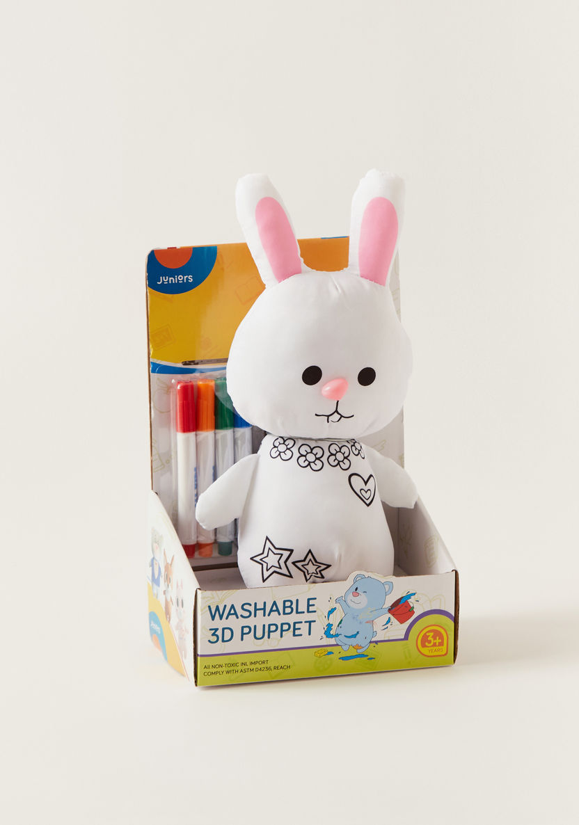 Juniors Washable Rabbit Shaped Puppet with Colouring Markers-Gifts-image-3
