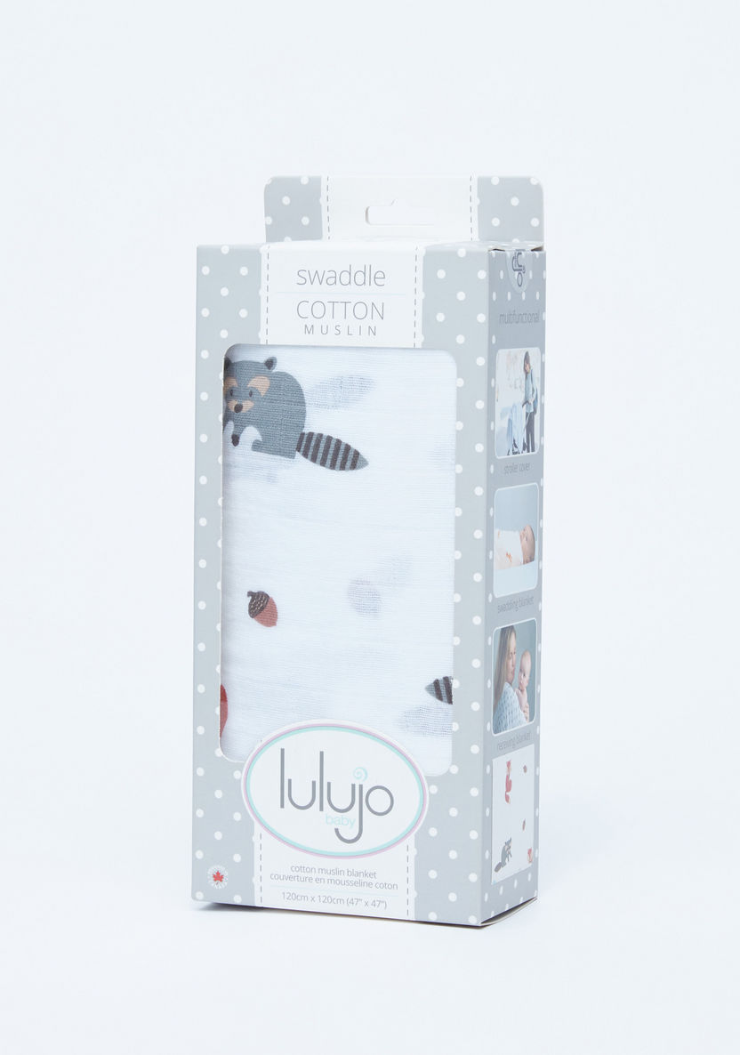 lulujo Printed Swaddle Blanket - 120x120 cms-Swaddles and Sleeping Bags-image-3