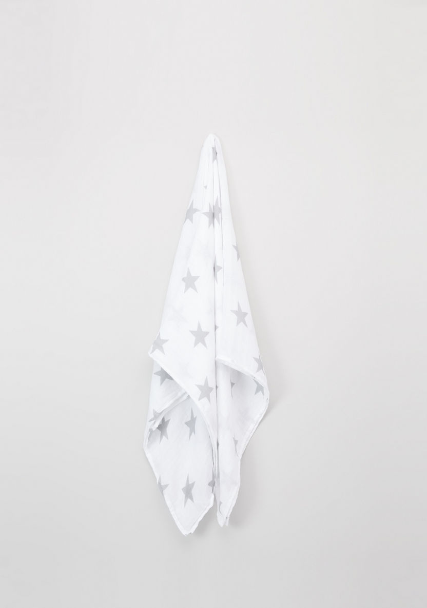 Lulujo Star Printed Swaddle Blanket - Set of 2-Swaddles and Sleeping Bags-image-0