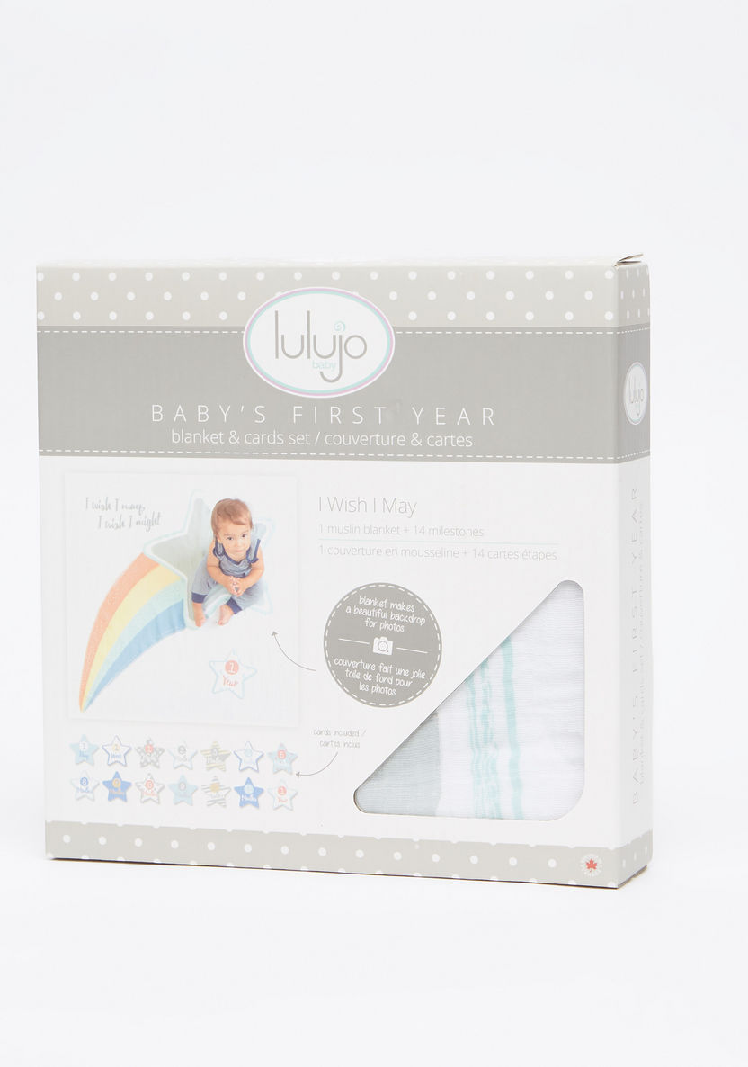 Lulujo Babys First Year Blanket and Card Set-Blankets and Throws-image-6