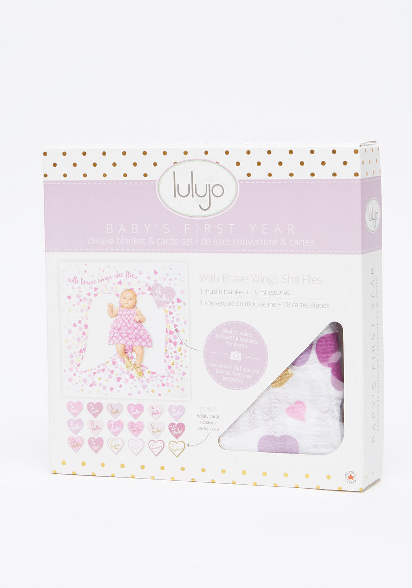 lulujo Baby's First Year Milestone Blanket and Card Set-Blankets and Throws-image-6