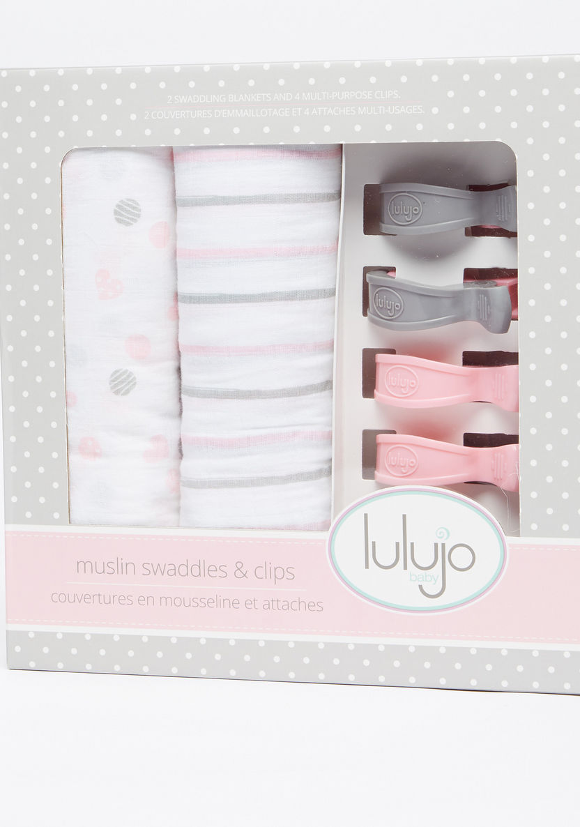 lulujo Printed Swaddle and Clips 6-Piece Set-Swaddles and Sleeping Bags-image-4
