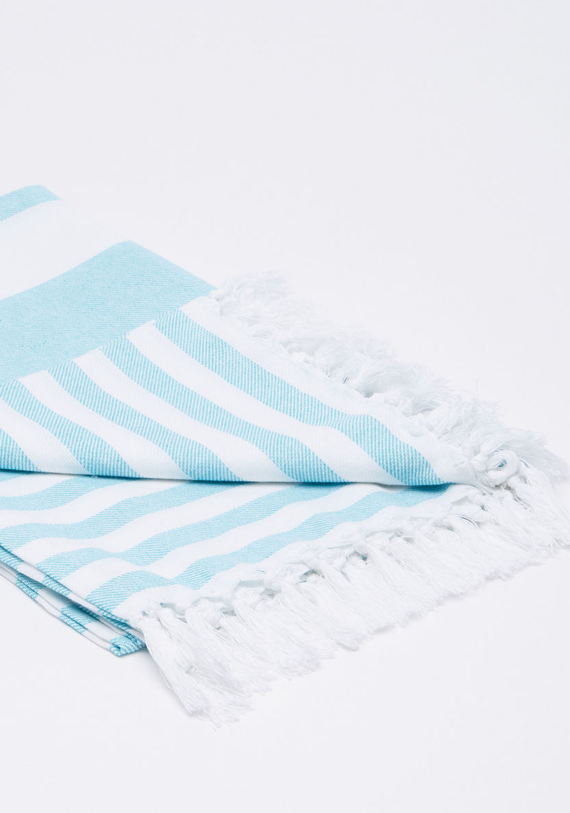 Lulujo Striped Turkish Towel with Tassels-Towels and Flannels-image-2
