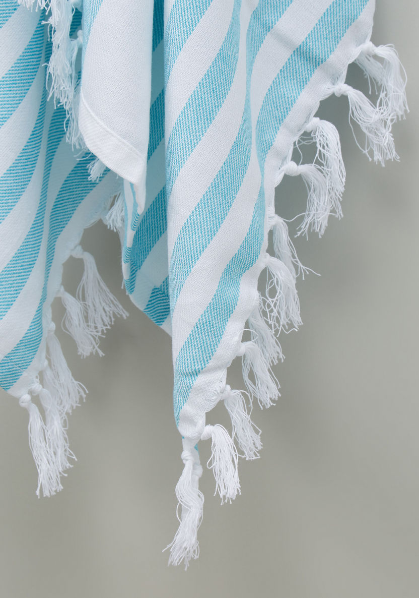 Lulujo Striped Turkish Towel with Tassels-Towels and Flannels-image-3