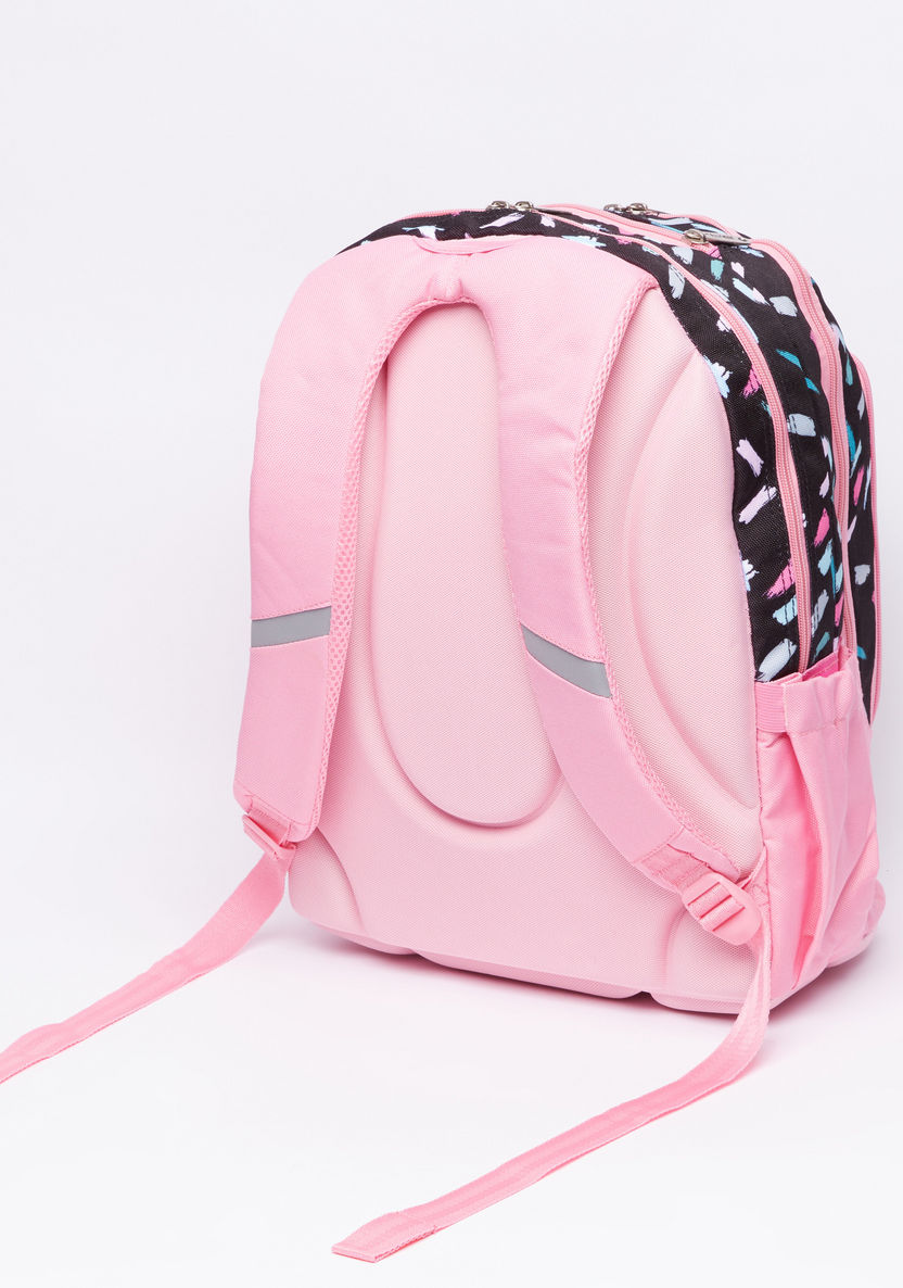 Printed Backpack with Zip Closure-Backpacks-image-1
