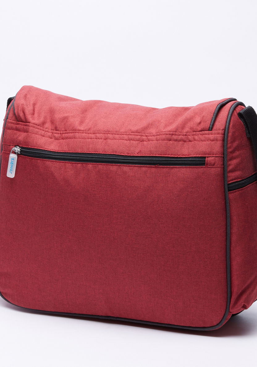 Juniors Textured Diaper Bag with Adjustable Strap-Diaper Bags-image-1