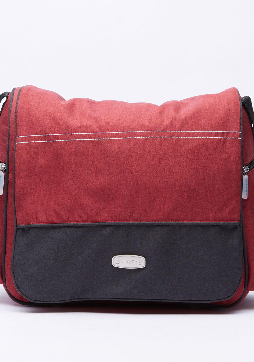 Juniors Textured Diaper Bag with Adjustable Strap-Diaper Bags-image-4