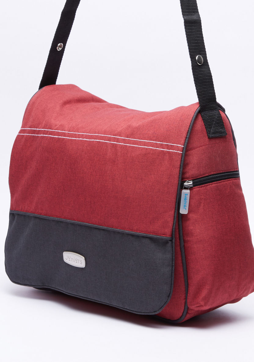 Juniors Textured Diaper Bag with Adjustable Strap-Diaper Bags-image-5