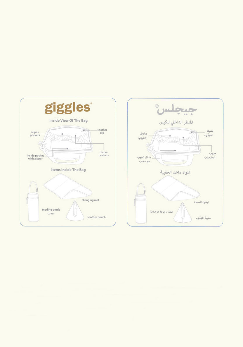Giggles Diaper Bag with Zip Closure-Diaper Bags-image-1