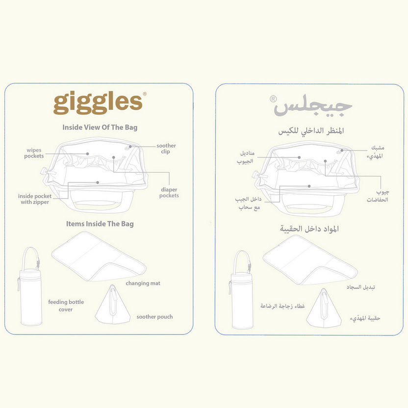 Giggles Diaper Bag with Zip Closure-Diaper Bags-image-7