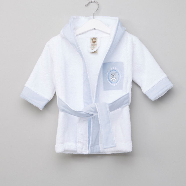 Giggles Patch Detail Hooded Bath Robe
