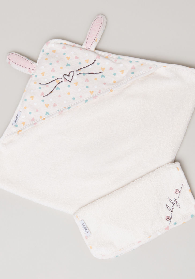 Giggles Hooded Towel with Wash Cloth-Towels and Flannels-image-0