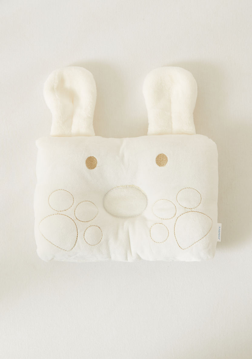 Juniors Bunny Shaped Pillow with Embroidery and Applique Detail-Baby Bedding-image-1