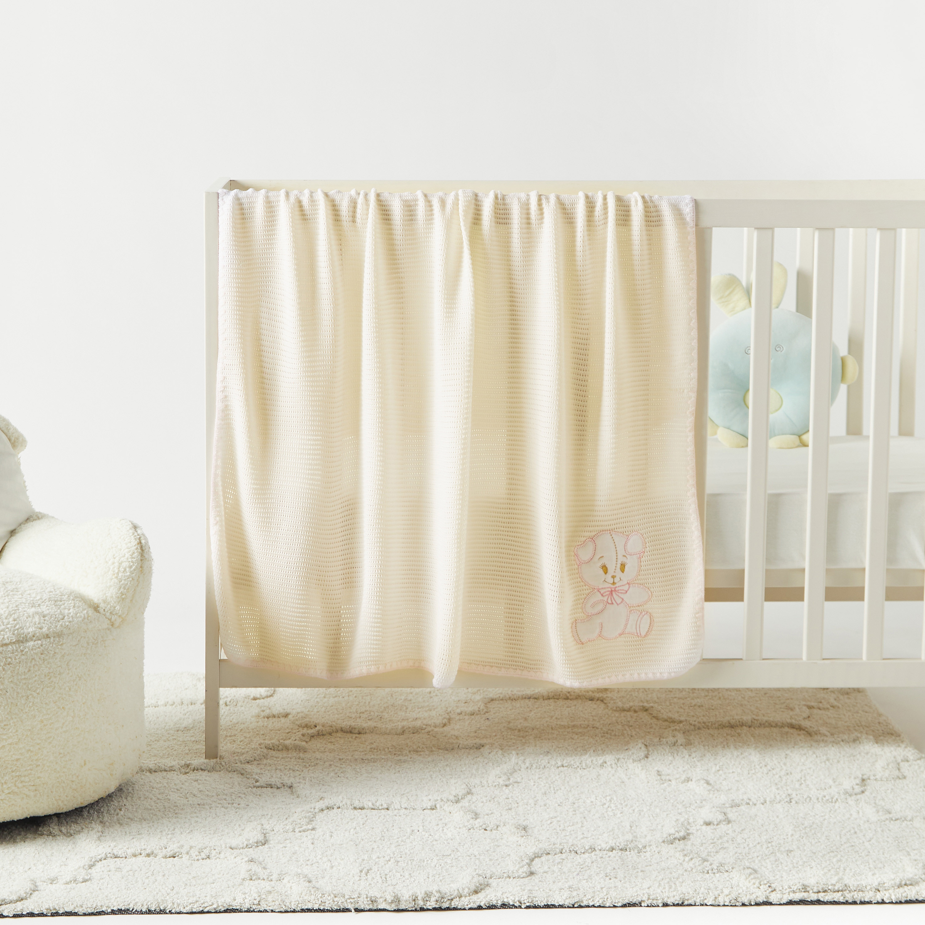 Juniors Teddy Embroidered Shawl-baby-nursery-blanketsandswaddles-blanketsandquilts-image-1