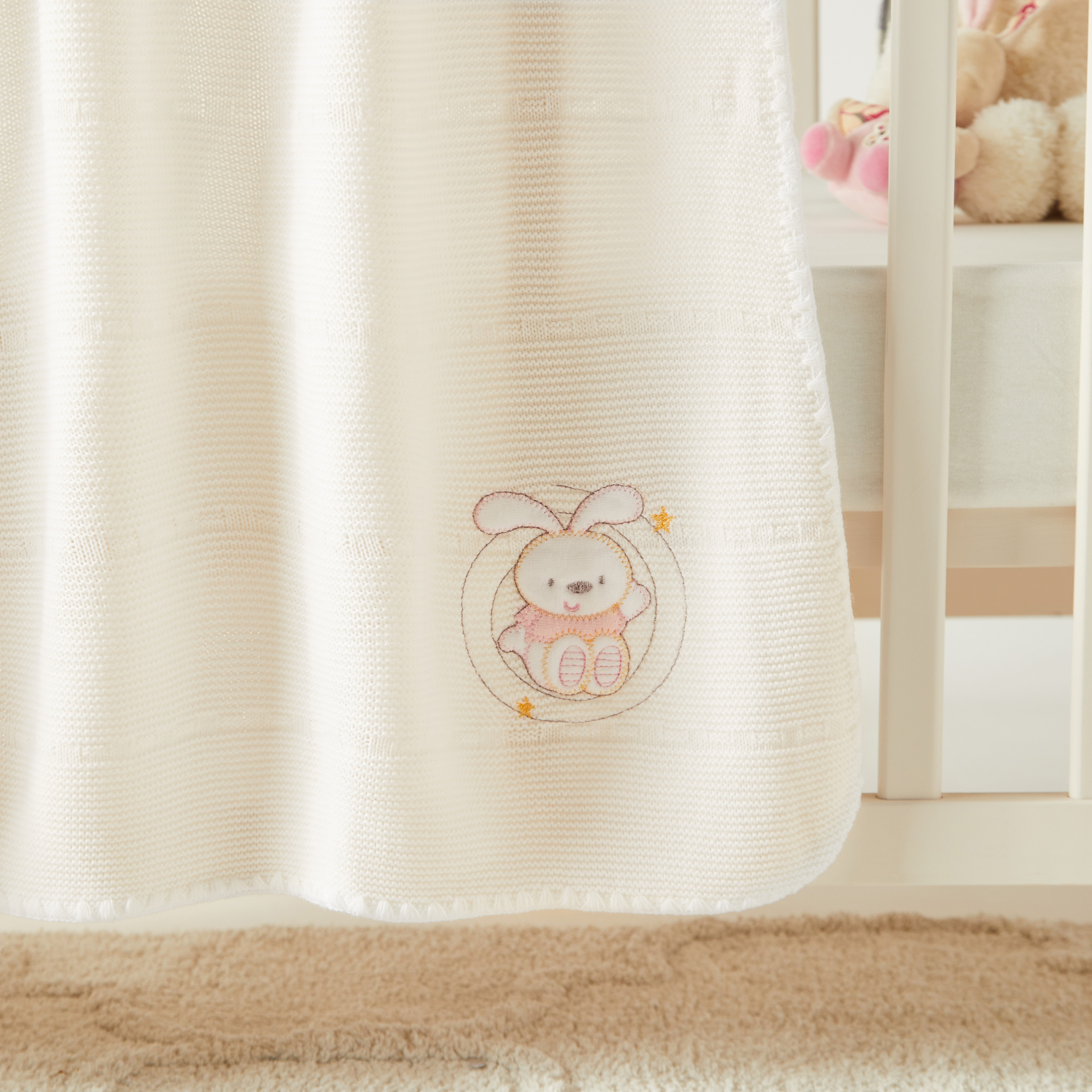 Juniors Rabbit Applique Shawl - 100x100 cms-baby-nursery-blanketsandswaddles-blanketsandquilts-image-3
