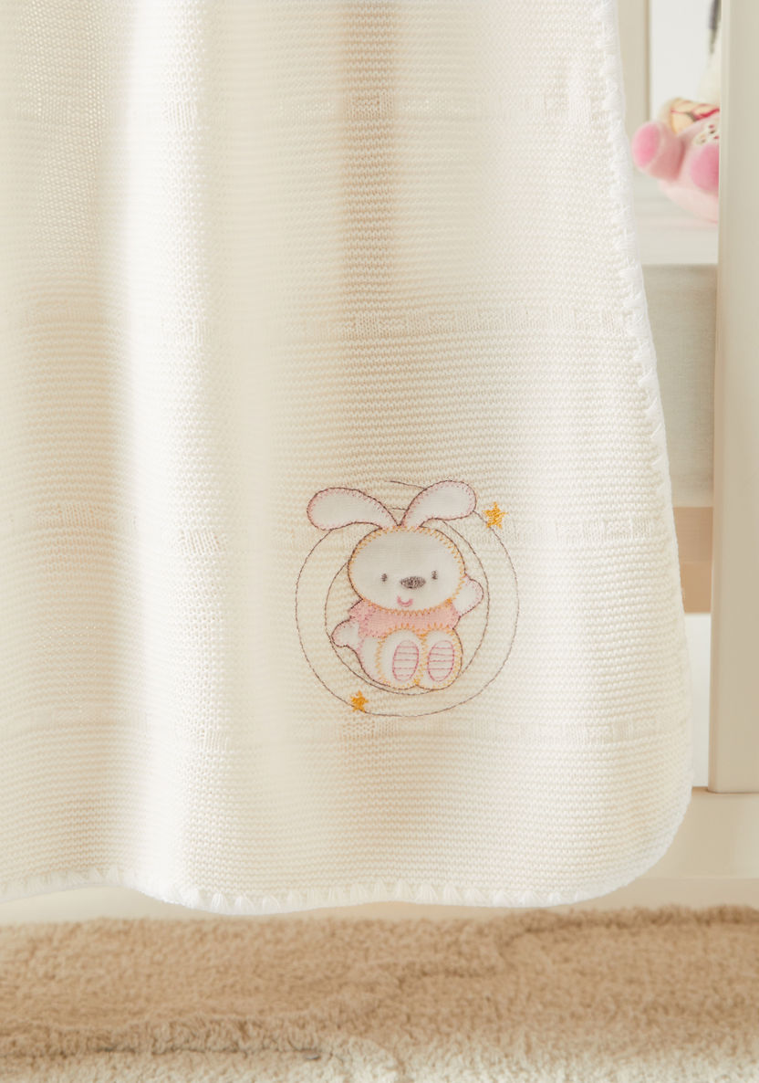 Juniors Rabbit Applique Shawl - 100x100 cms-Blankets and Throws-image-2