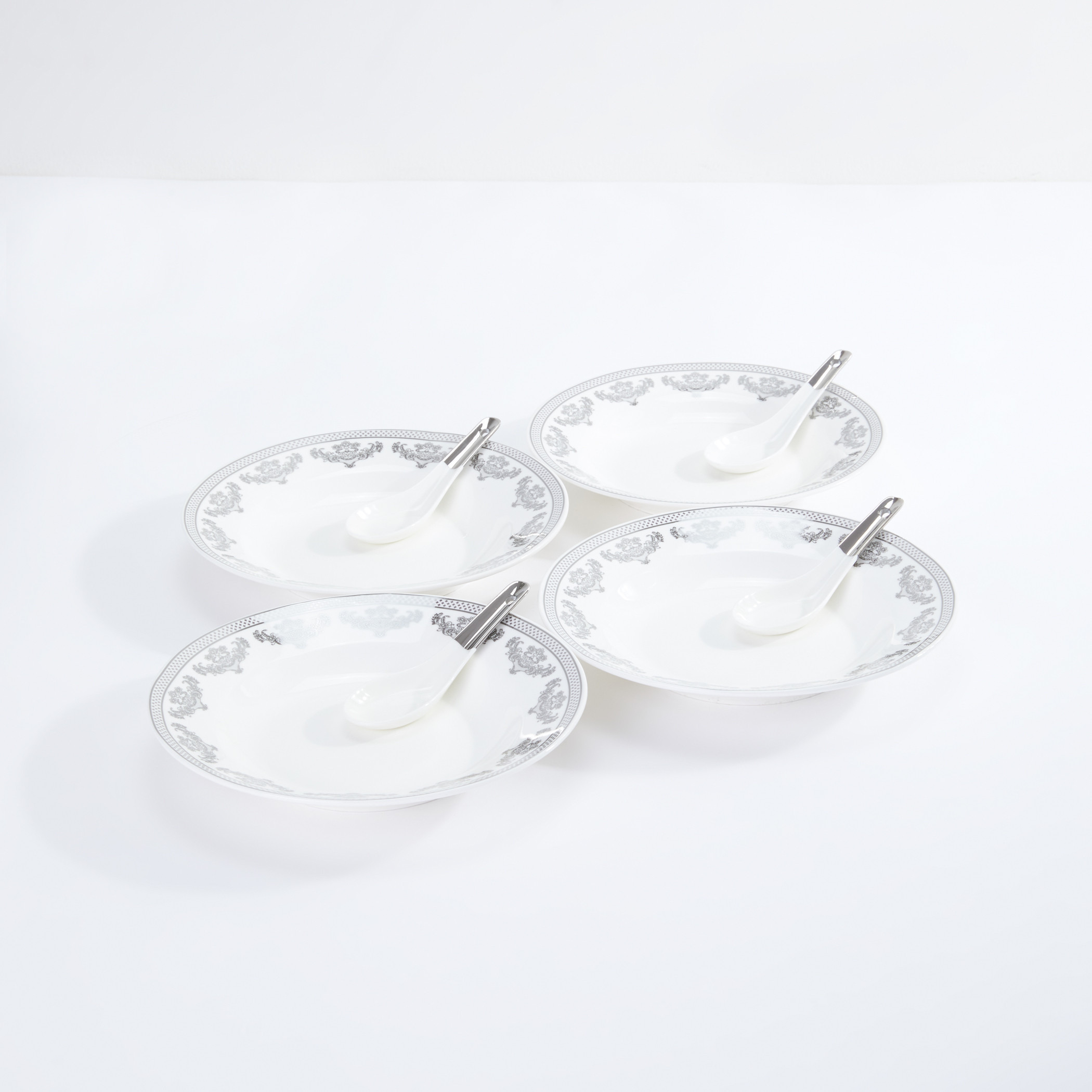 Decorative Royal Soup Plate with Spoon - Set of 4-household-decor-vasesandbowls-image-2
