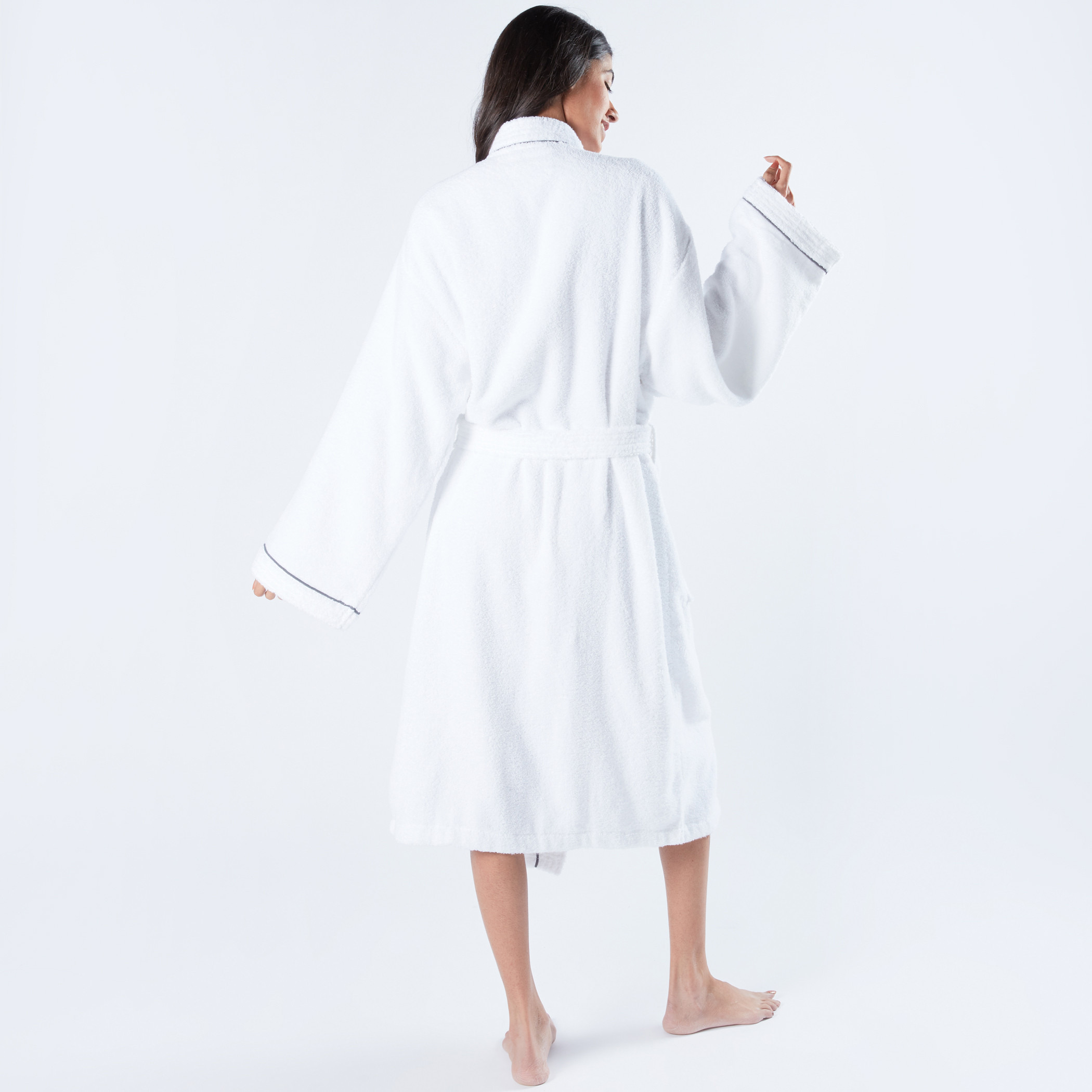 Plush Kimono Bathrobe with Piping Detail and Tie Up Belt-household-bathandlaundry-bathlinen-bathrobesandslippers-bathrobes-image-3