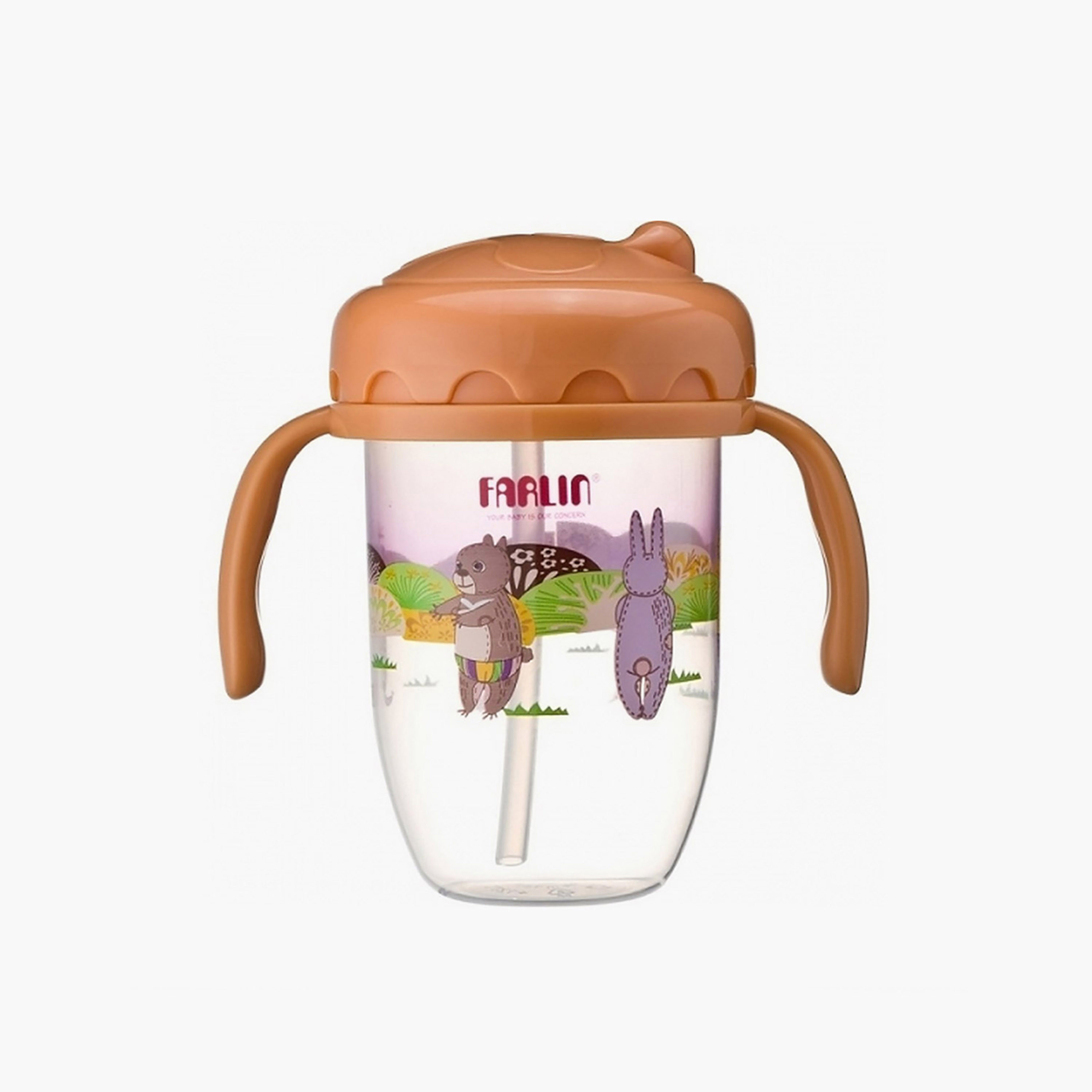 كوب شرب بطبعات مع قشة من فرلين - 240 مل-baby-feeding-mealtimeessentials-image-1