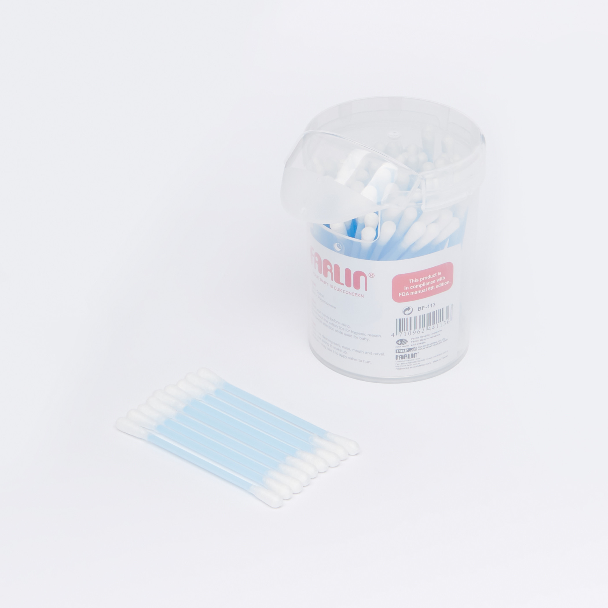 قطن لتنظيف الأذن من فارلين - عبوة 100 قطعة-baby-bathandcare-hairbodyskincare-image-2