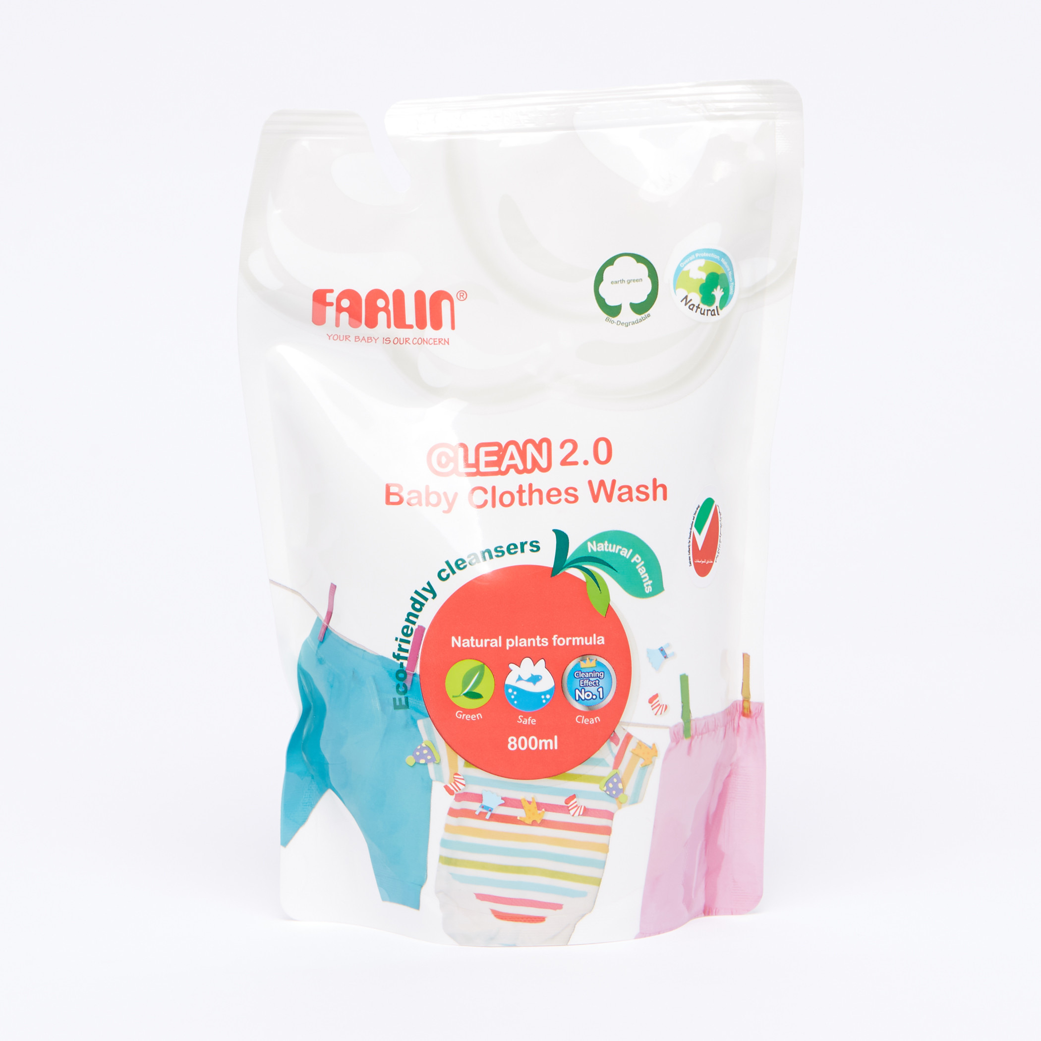 FARLIN Clean 2.0 Baby Clothes Wash Refill Pack - 800 ml-baby-feeding-cleaningliquids-image-1