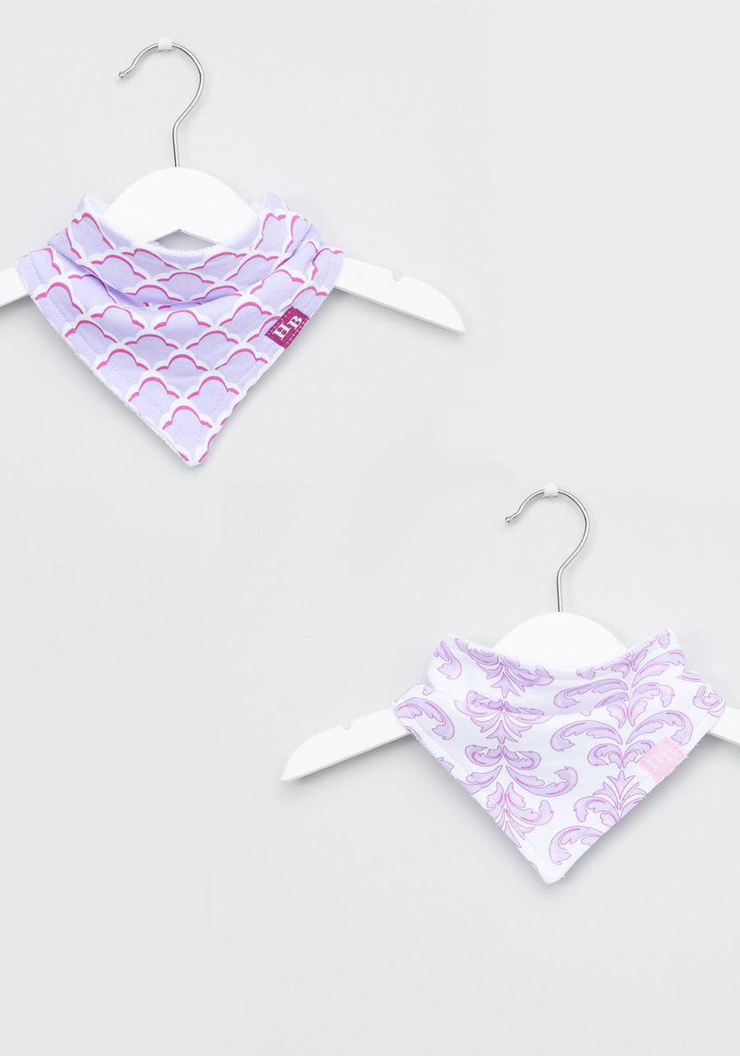 Hudson Baby Printed Bandana Bibs with Press Button Closure - Set of 2-Accessories-image-0