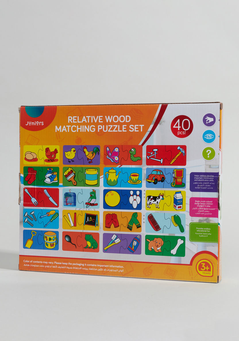 Juniors 40-Piece Relative Wood Matching Puzzle Set-Gifts-image-0
