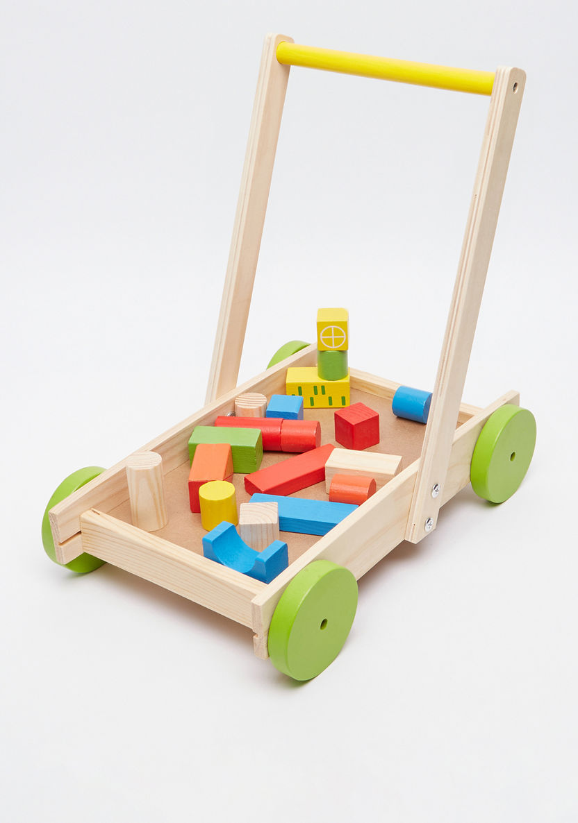 Juniors Wooden Trolley with Building Blocks-Blocks%2C Puzzles and Board Games-image-1