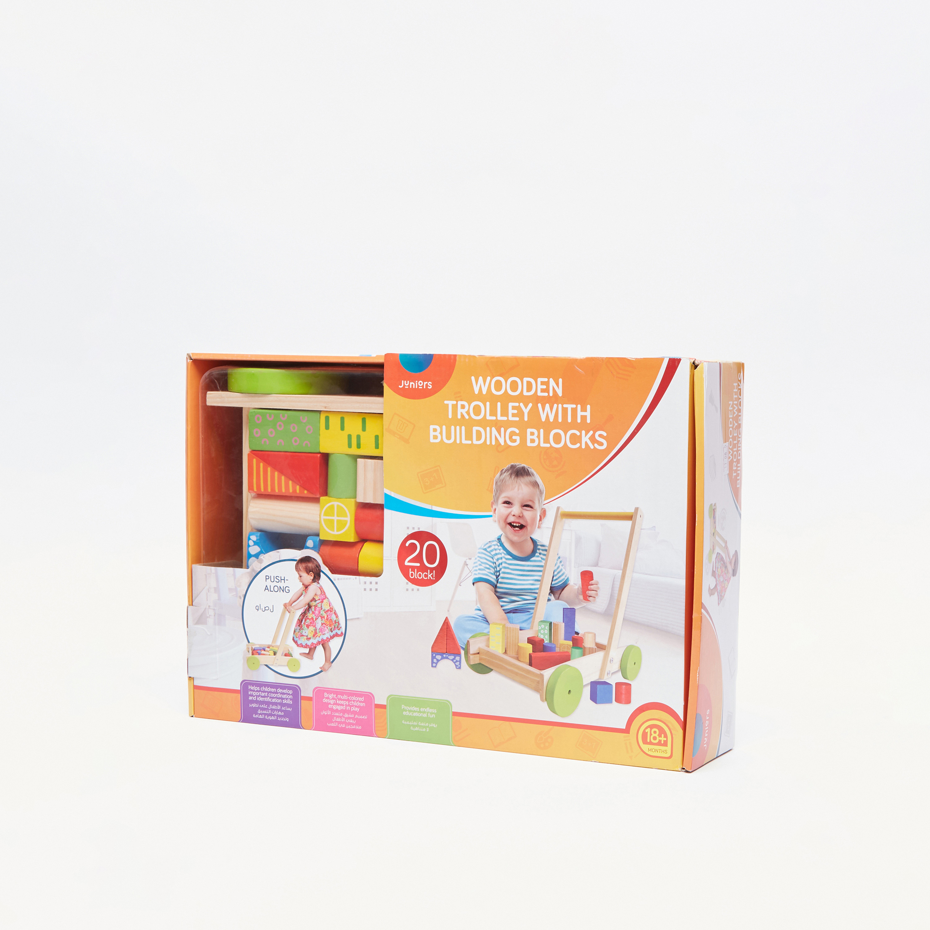 Juniors Wooden Trolley with Building Blocks-toys-buildingblocks-blocks-image-3