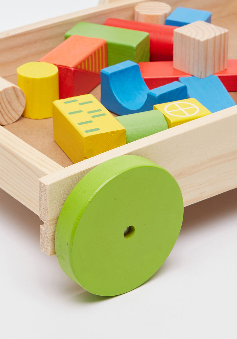 Juniors Wooden Trolley with Building Blocks-Blocks%2C Puzzles and Board Games-image-2
