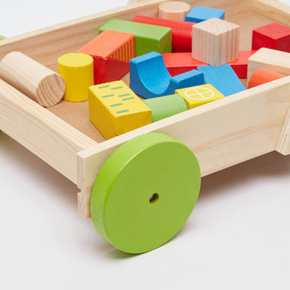Juniors Wooden Trolley with Building Blocks-Blocks%2C Puzzles and Board Games-image-2