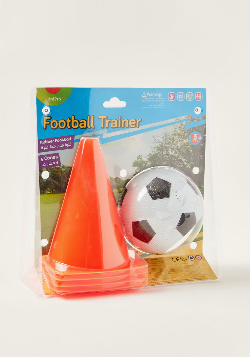 Juniors Football Trainer Playset with 4 Cones-Outdoor Activity-image-3