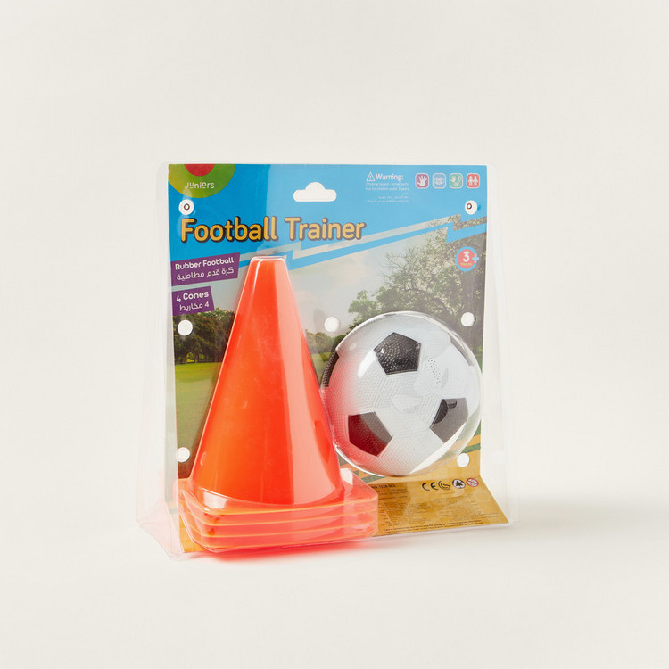Juniors Football Trainer Playset with 4 Cones