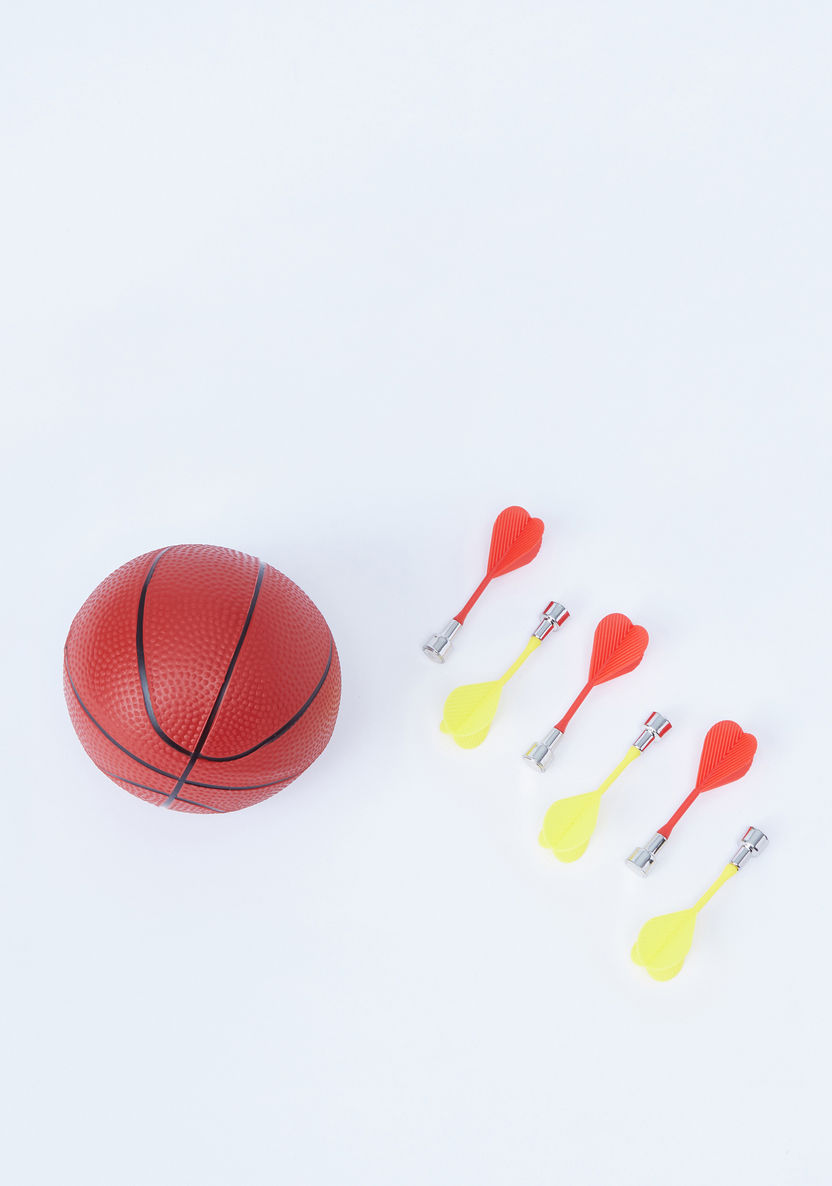 Juniors 2-in-1 Basketball Stand with Dart Target Playset-Outdoor Activity-image-6