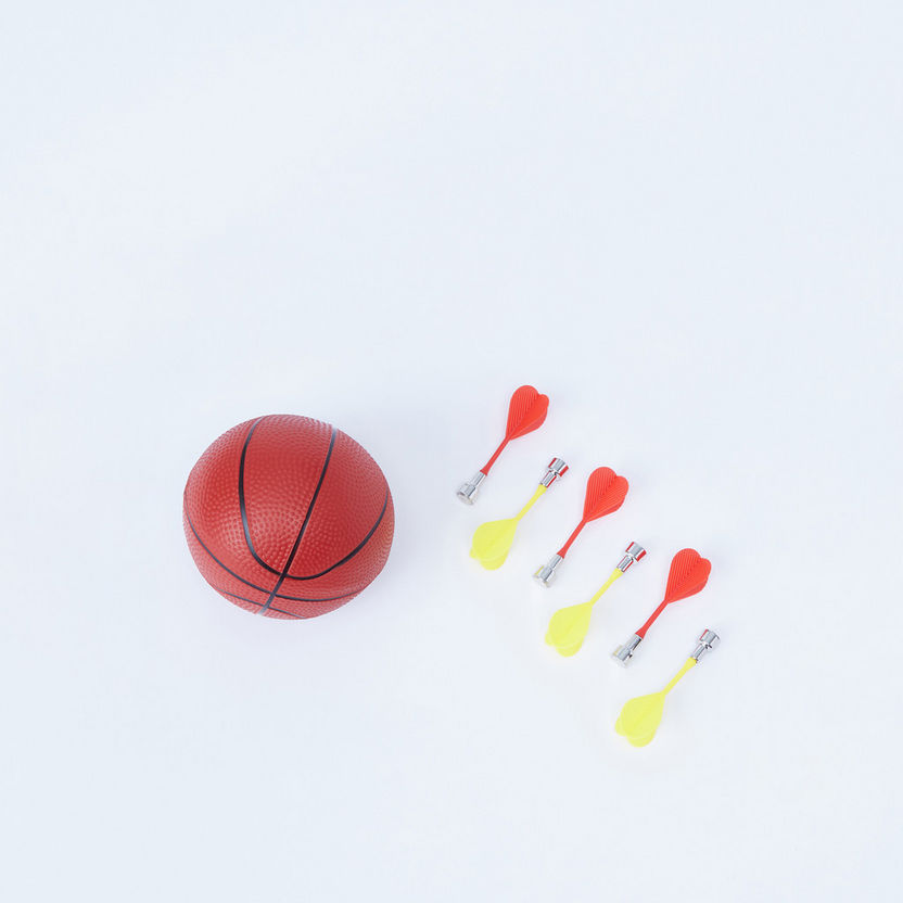 Juniors 2-in-1 Basketball Stand with Dart Target Playset-Outdoor Activity-image-6