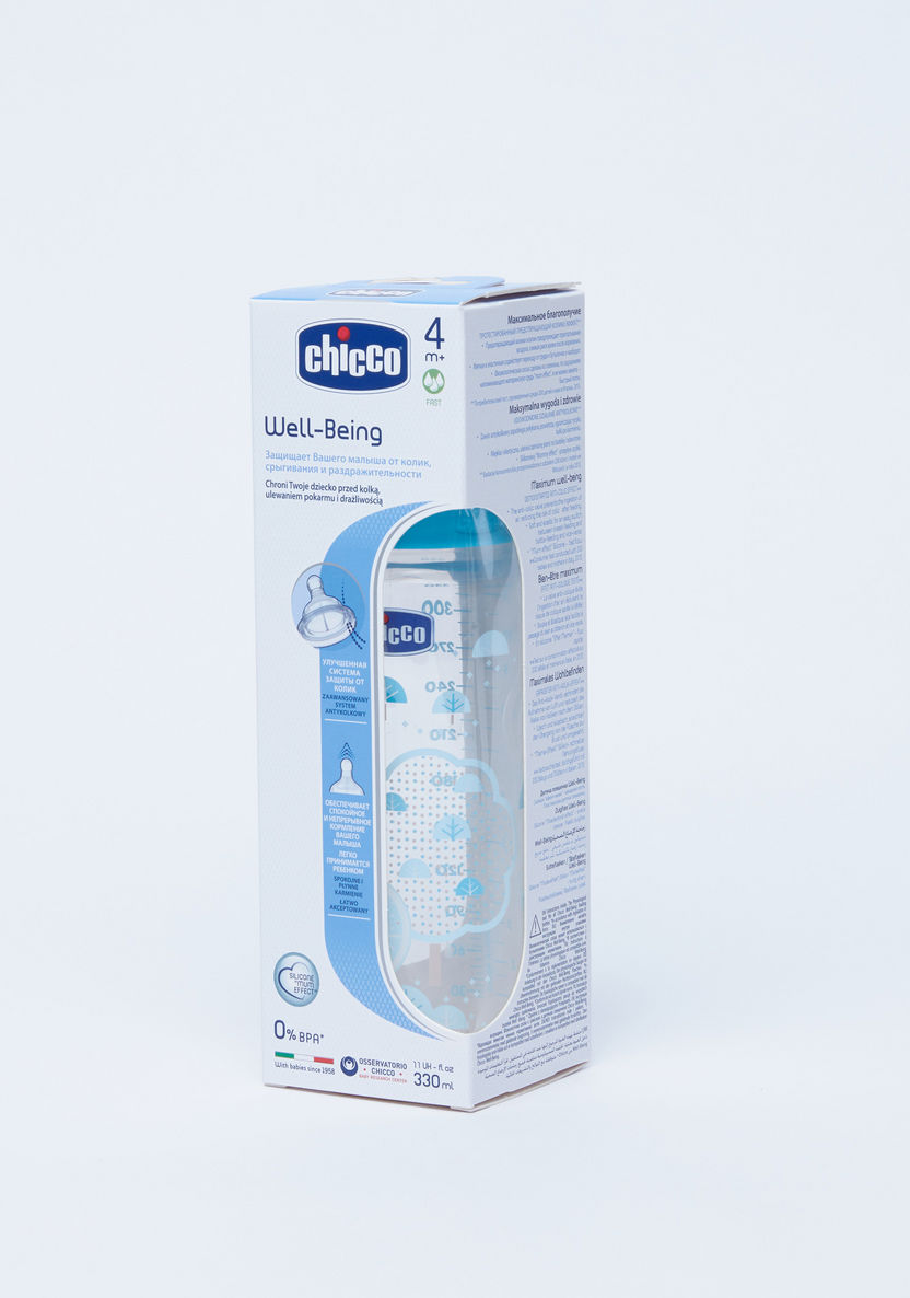 Chicco Well Being Feeding Bottle - 330 ml-Bottles and Teats-image-3